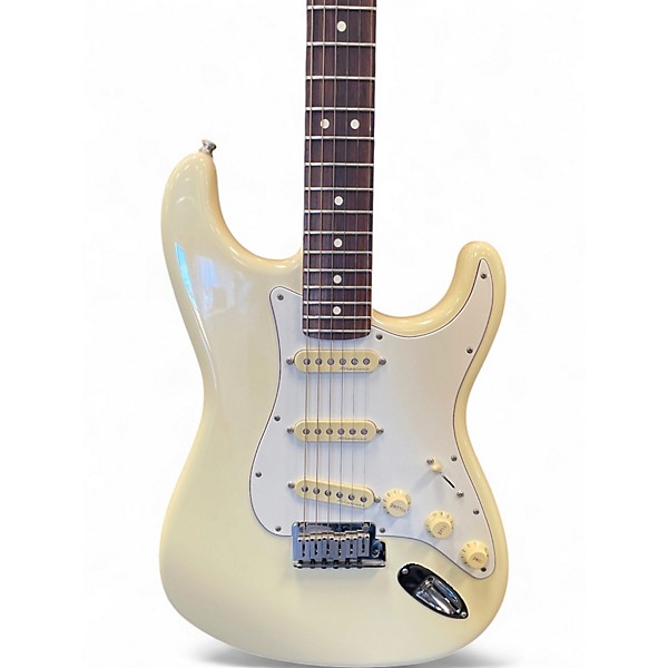 Used Fender Artist Series Jeff Beck Stratocaster Olympic White Solid Body Electric Guitar