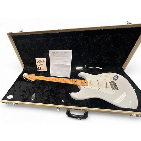 Used Fender Artist Series Eric Johnson Stratocaster Olympic White Solid Body Electric Guitar