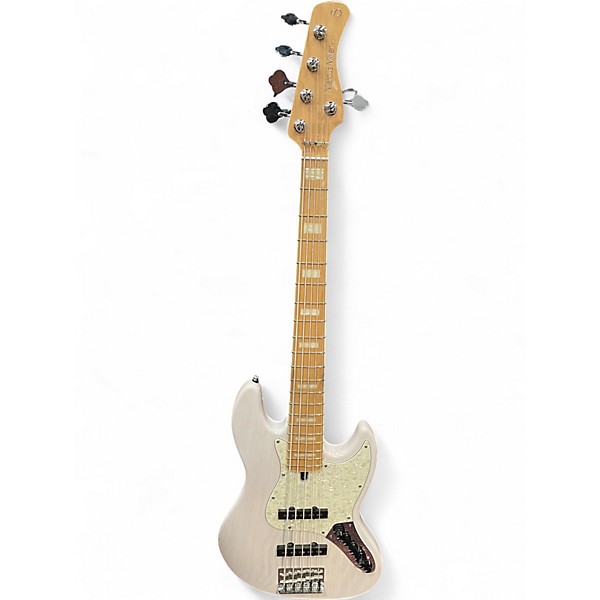 Used Sire Marcus Miller V7 Swamp Ash 5 String Trans White Electric Bass Guitar