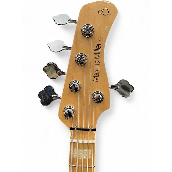 Used Sire Marcus Miller V7 Swamp Ash 5 String Trans White Electric Bass Guitar