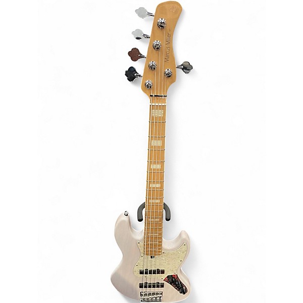 Used Sire Marcus Miller V7 Swamp Ash 5 String Trans White Electric Bass Guitar