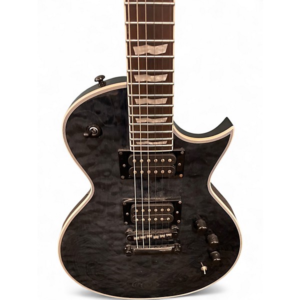 Used ESP EC1000 Deluxe Trans Black Solid Body Electric Guitar