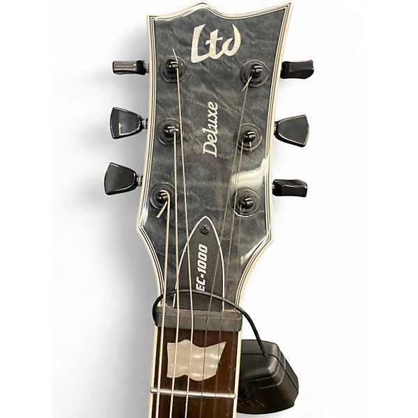 Used ESP EC1000 Deluxe Trans Black Solid Body Electric Guitar