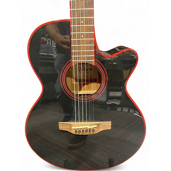 Used Takamine GF49CECB Black Acoustic Electric Guitar