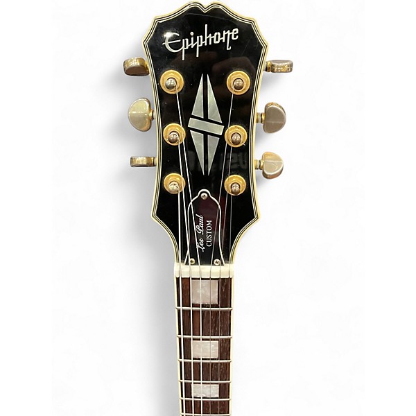 Used Epiphone Les Paul Custom Black and Gold Solid Body Electric Guitar