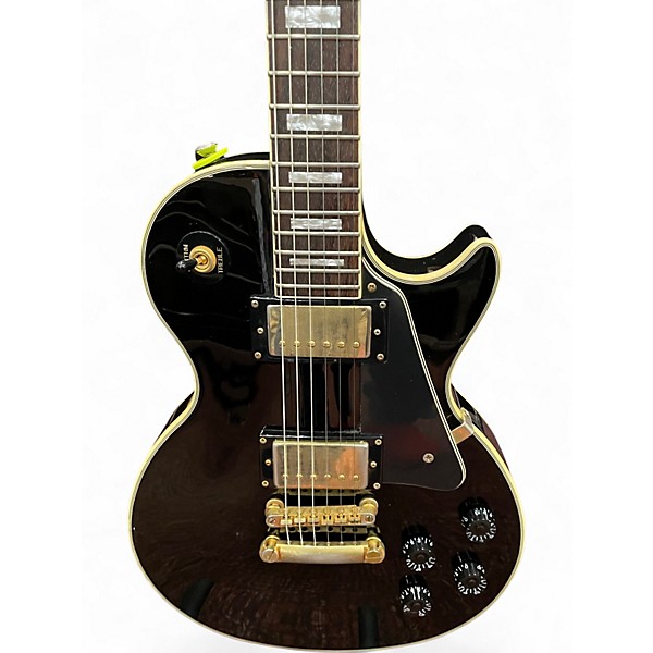 Used Epiphone Les Paul Custom Black and Gold Solid Body Electric Guitar