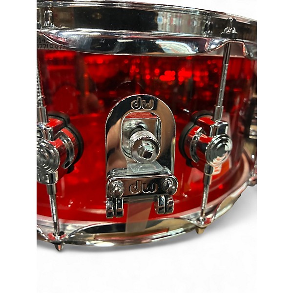 Used DW 14X6.5 Design Series Acrylic Snare RED Drum