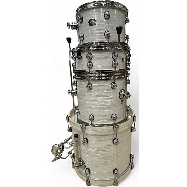 Used Natal Drums 4 Piece ARCADIA BIRCH SERIES WHITE SWIRL Drum Kit