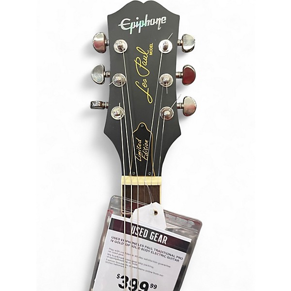 Used Epiphone Les Paul Traditional Pro IV Goldtop Solid Body Electric Guitar