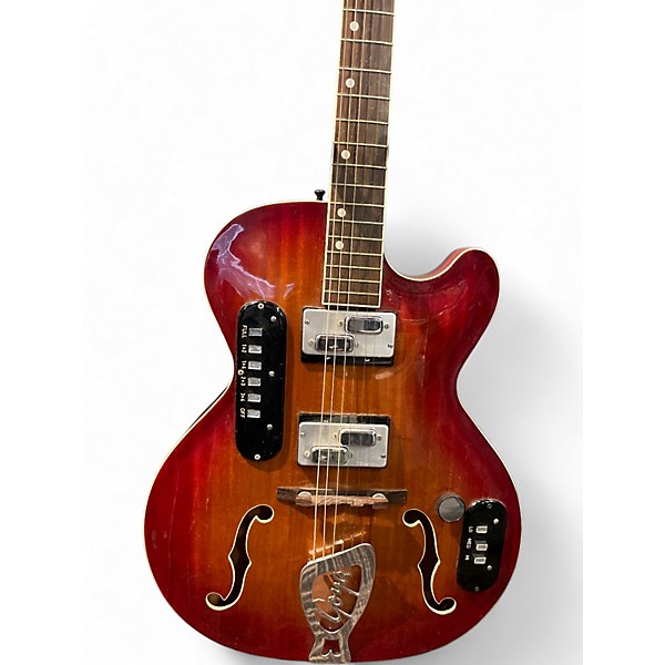 Vintage 1960s Goya Rangemaster Sunburst Hollow Body Electric Guitar