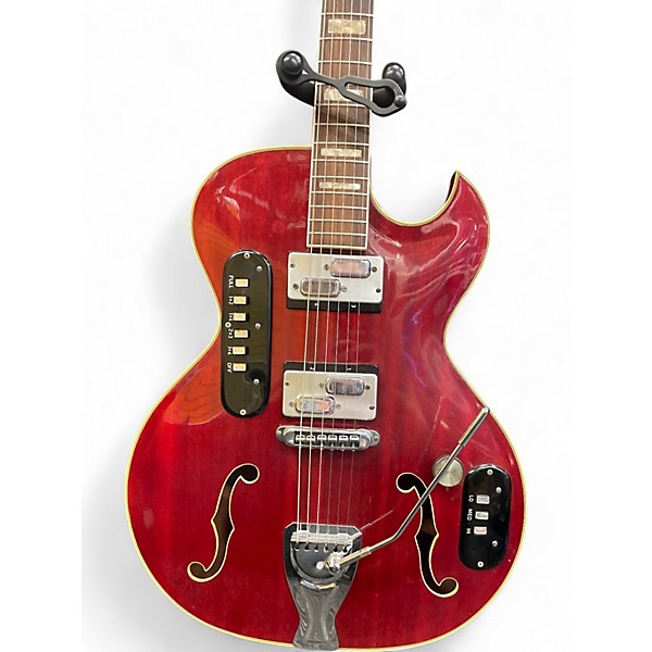 Vintage 1960s Goya Rangemaster Red Hollow Body Electric Guitar