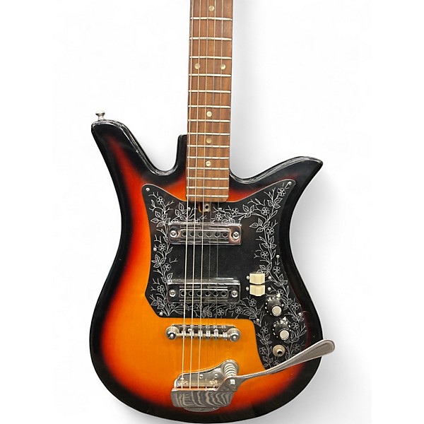 Vintage 1960s Kawai / Teisco Tulip sunburst Solid Body Electric Guitar