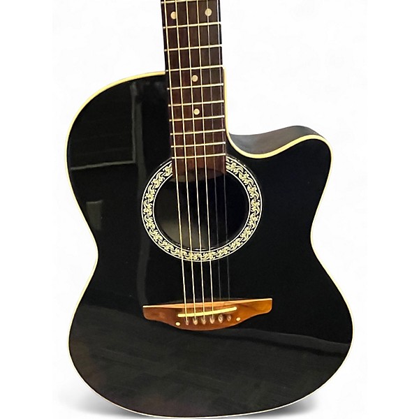Vintage 1990s Ovation 1761 Black Acoustic Electric Guitar
