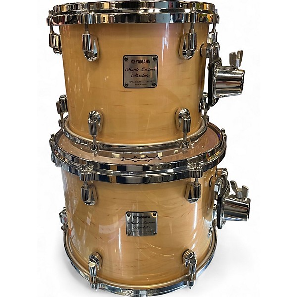 Used Yamaha 4 Piece Custom Absolute Red Pearl Natural Drum Kit