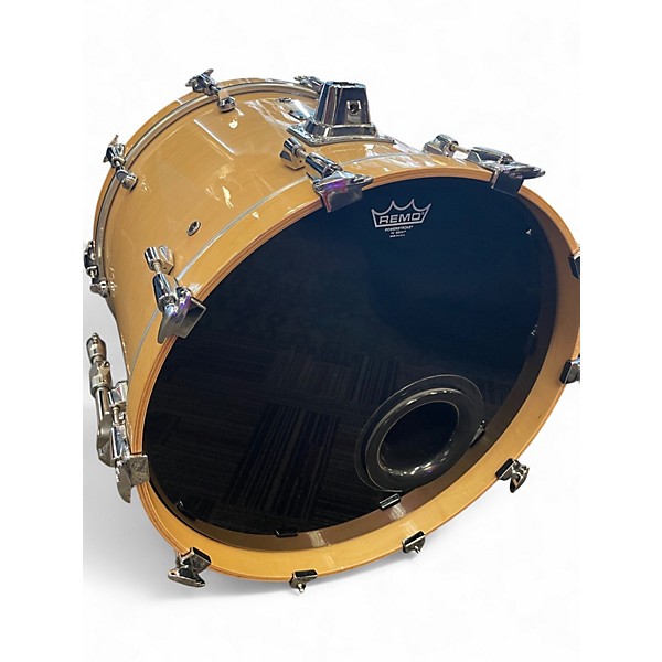 Used Yamaha 4 Piece Custom Absolute Red Pearl Natural Drum Kit