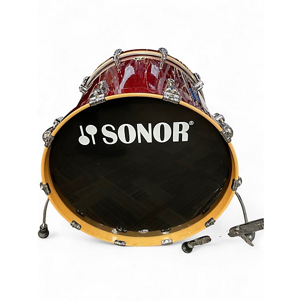 Used SONOR 3 Piece SESSION NORTH AMERICAN MAPLE WITH 200 SERIES TOM STAND CHERRY MAHOGANY Drum Kit