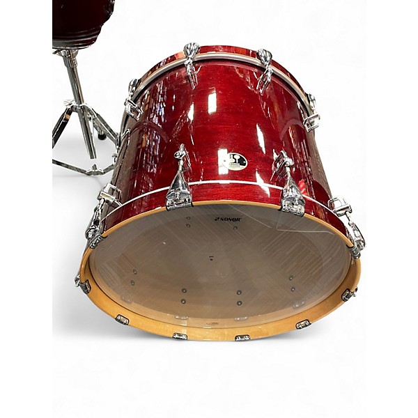 Used SONOR 3 Piece SESSION NORTH AMERICAN MAPLE WITH 200 SERIES TOM STAND CHERRY MAHOGANY Drum Kit