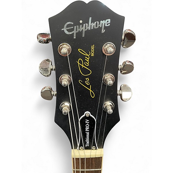 Used Epiphone Les Paul Traditional Pro IV Black Solid Body Electric Guitar