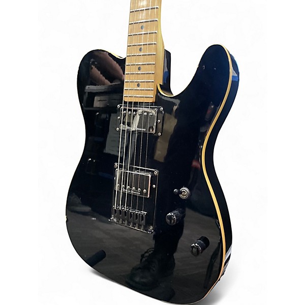 Used Schecter Guitar Research Diamond Series PT Black Solid Body Electric Guitar