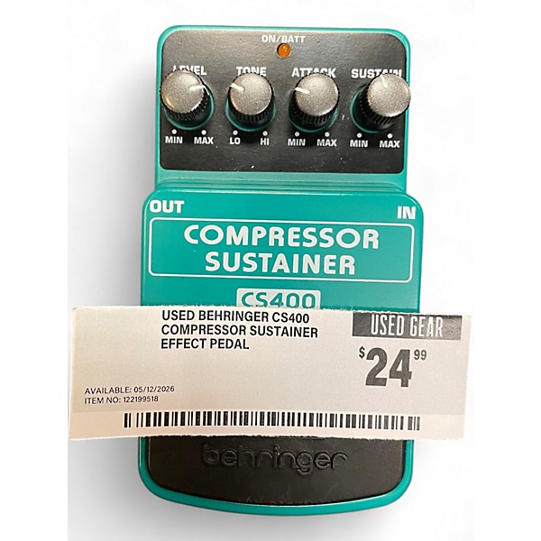 Used Behringer CS400 Compressor Sustainer Effect Pedal