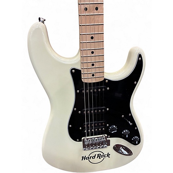 Used Squier Affinity Series Stratocaster HSS Hard Rock Olympic Pearl Solid Body Electric Guitar