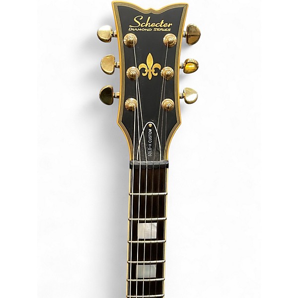 Used Schecter Guitar Research Solo II Custom Black Solid Body Electric Guitar
