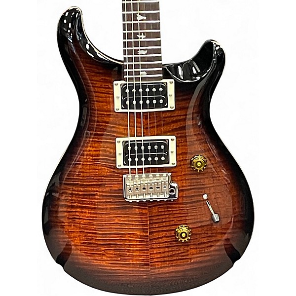 Used PRS SE Custom 24 Black Gold Sunburst Solid Body Electric Guitar