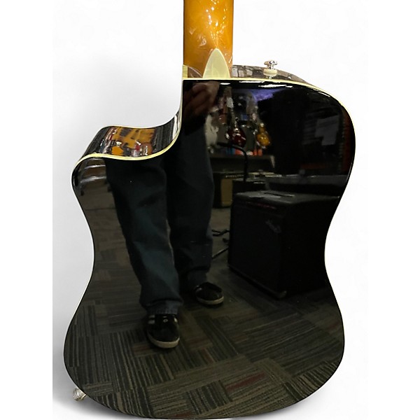 Used Fender Sonoran SCE Black Acoustic Electric Guitar