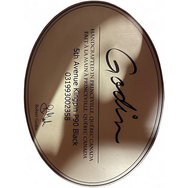 Used Godin 5th Avenue Kingpin P90 Black Hollow Body Electric Guitar