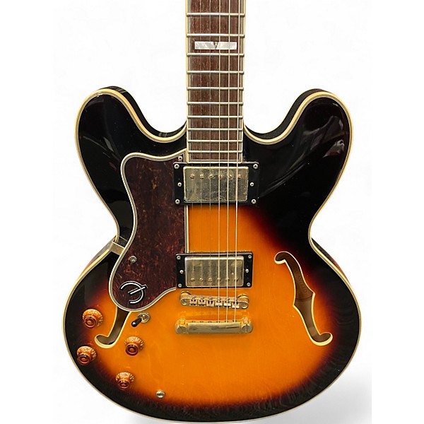 Used Epiphone Sheraton II Left Handed Sunburst Hollow Body Electric Guitar