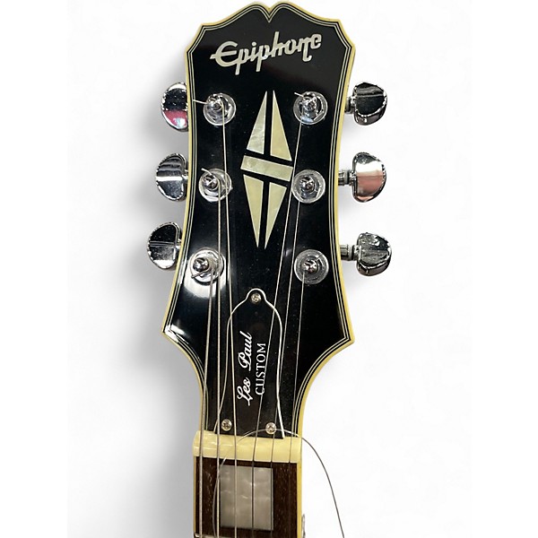 Used Epiphone Les Paul Custom Silverburst Solid Body Electric Guitar