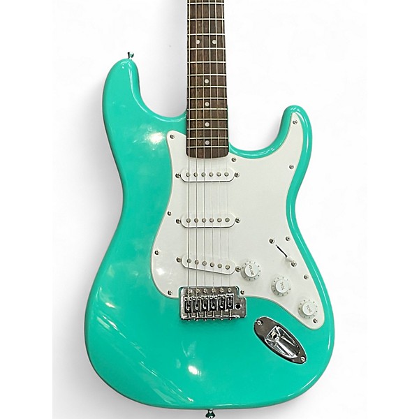 Used Squier Affinity Stratocaster Surf Green Solid Body Electric Guitar