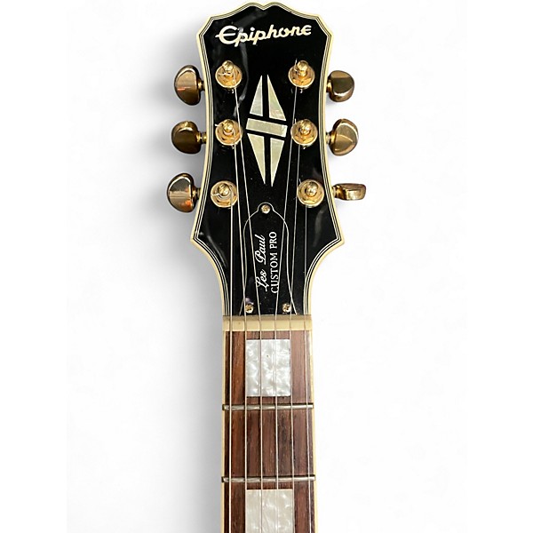 Used Epiphone Les Paul Custom Pro Ebony Solid Body Electric Guitar