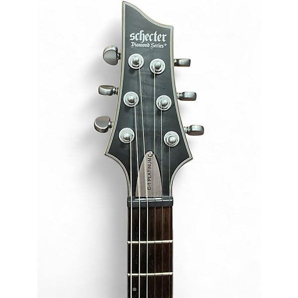 Used Schecter Guitar Research C1 Platinum Trans Black Solid Body Electric Guitar