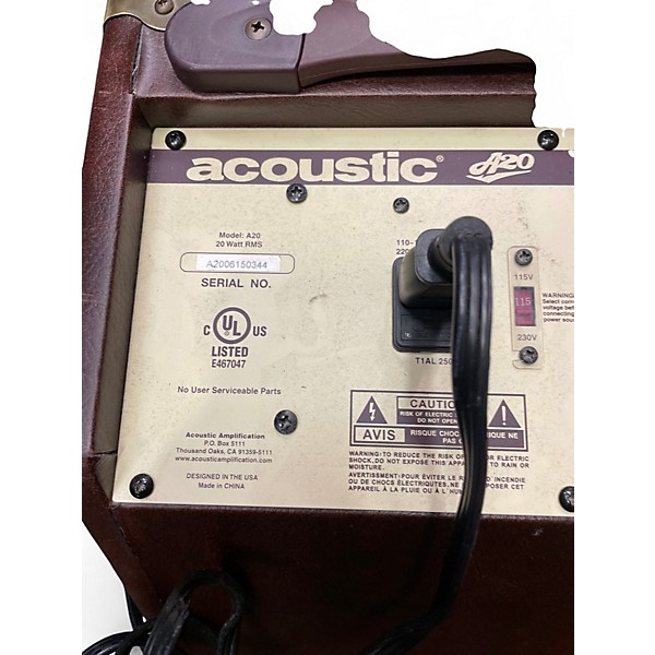 Used Acoustic A20 20W Acoustic Guitar Combo Amp