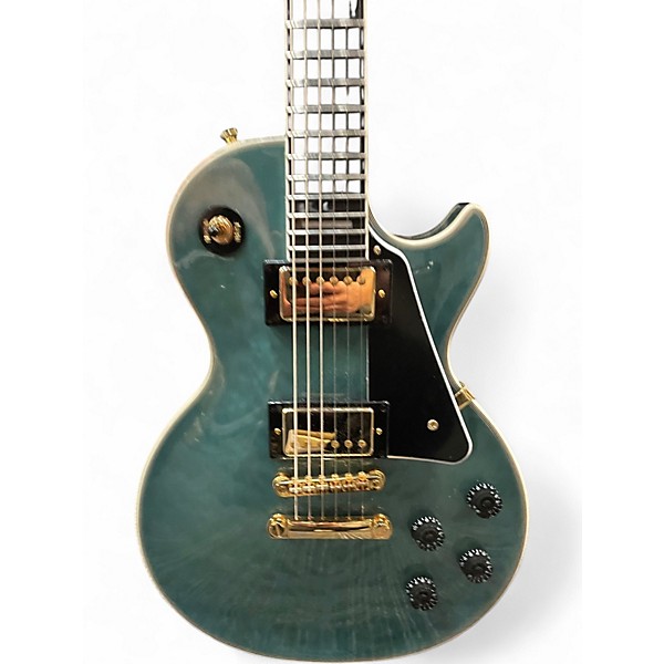 Used Epiphone Les Paul Custom Trans Blue Solid Body Electric Guitar