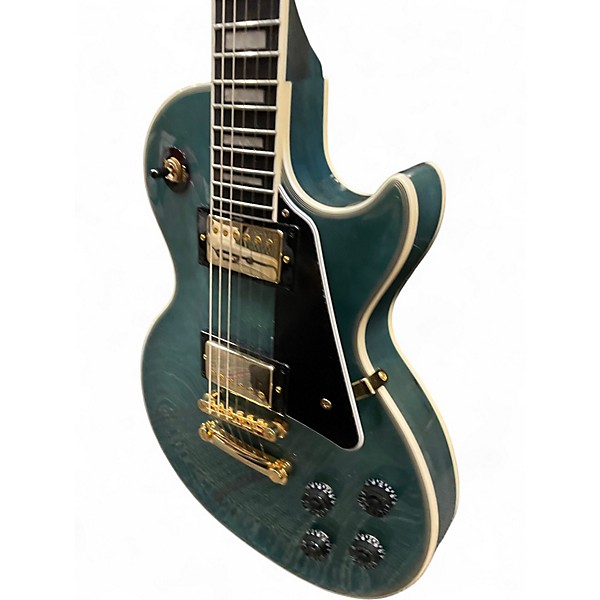 Used Epiphone Les Paul Custom Trans Blue Solid Body Electric Guitar