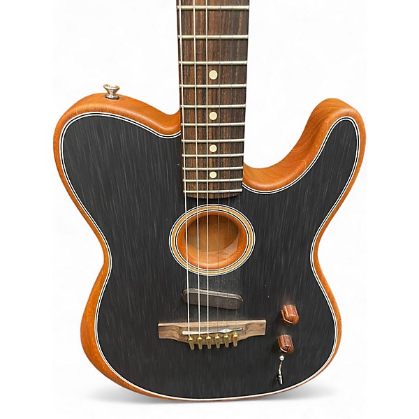 Used Fender Acoustasonic Player Telecaster Black Acoustic Electric Guitar