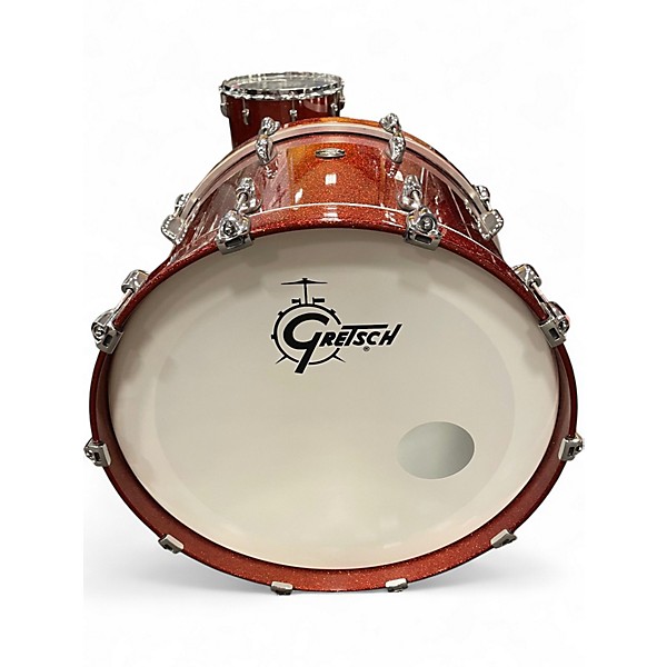 Used Gretsch Drums 5 Piece Renown Burnt Orange Sparkle Drum Kit