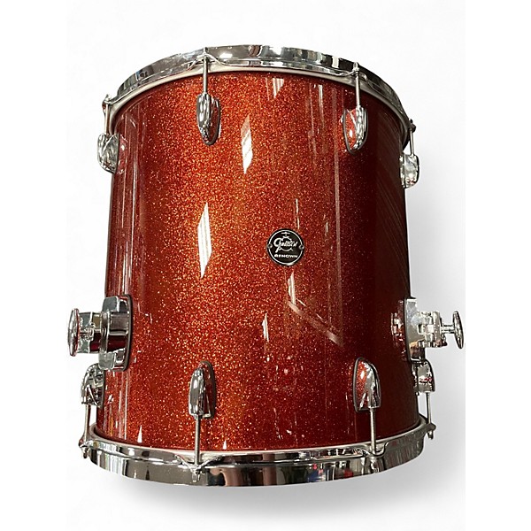 Used Gretsch Drums 5 Piece Renown Burnt Orange Sparkle Drum Kit