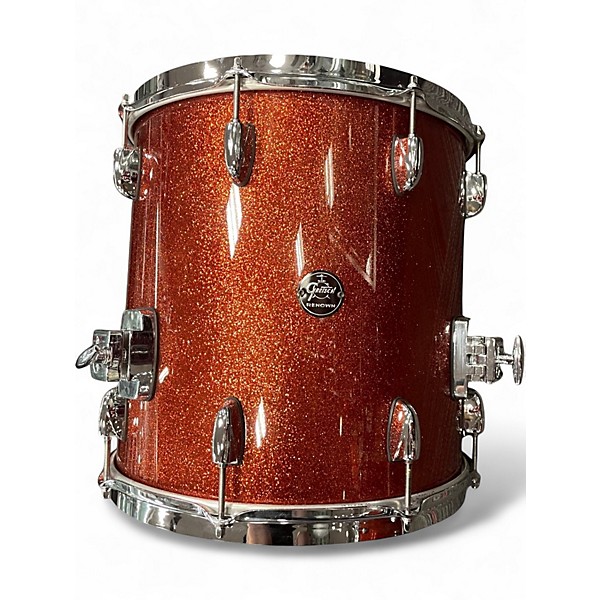 Used Gretsch Drums 5 Piece Renown Burnt Orange Sparkle Drum Kit