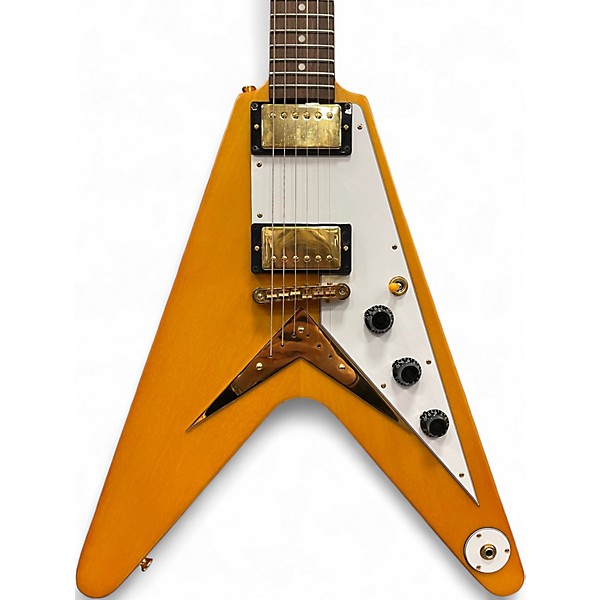 Used Epiphone 1958 Korina Flying V Natural Solid Body Electric Guitar
