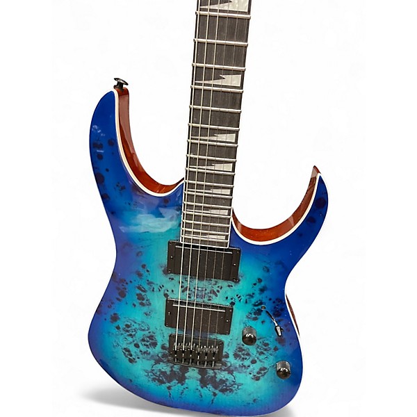 Used Ibanez GRGR221PA Trans Blue Solid Body Electric Guitar