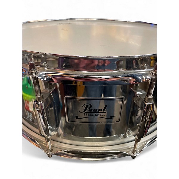 Used Pearl 14in SS snare Metallic Gray Drum