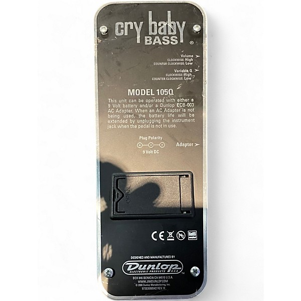 Used Dunlop 105Q Cry Baby Bass Wah Bass Effect Pedal