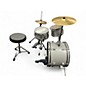Used SPL 3 Piece lil kicker Metallic Silver Drum Kit