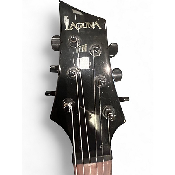 Used Laguna LE200Q Deluxe Hardtail Trans Black Solid Body Electric Guitar