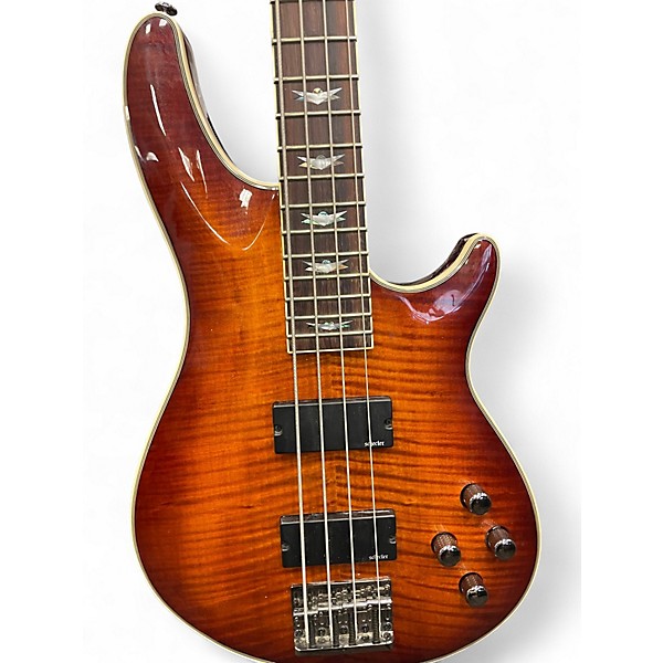 Used Schecter Guitar Research Omen Extreme 4 String Vintage Sunburst Electric Bass Guitar
