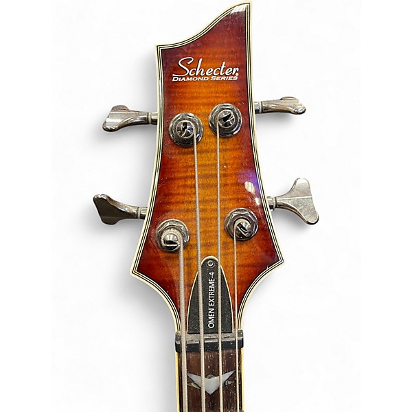 Used Schecter Guitar Research Omen Extreme 4 String Vintage Sunburst Electric Bass Guitar
