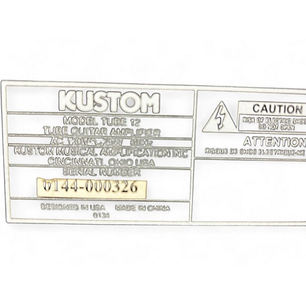 Used Kustom TUBE 12 Tube Guitar Combo Amp